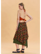 Green Casual Skirt with Elastic Waist and Tie Detail 4521